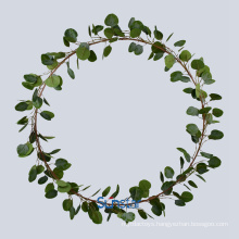 Artificial Plants Silver Dollar Eucalyptus Wreath 80cm for Indoor Home Decoration 50942